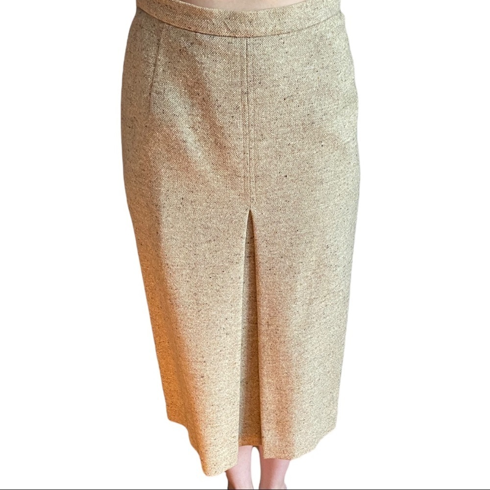 Burberrys vintage wool pleated A Line skirt